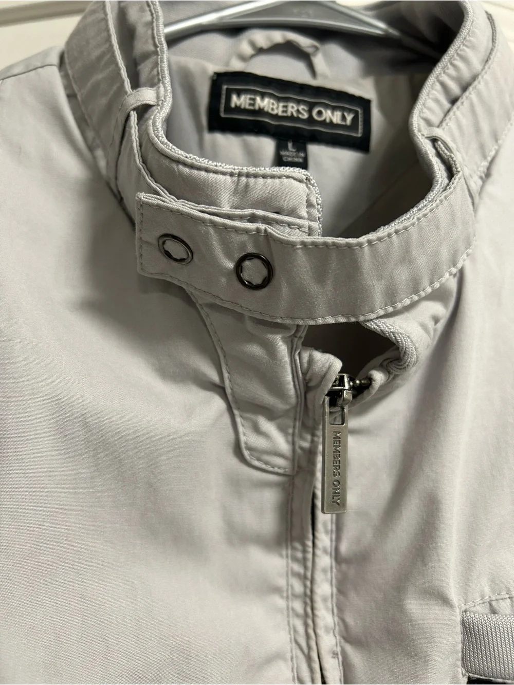 Members Only Light Gray Men's Bomber Jacket Vintage
